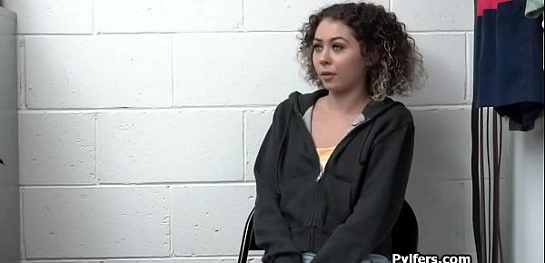 Curly teen thief blows after cavity search